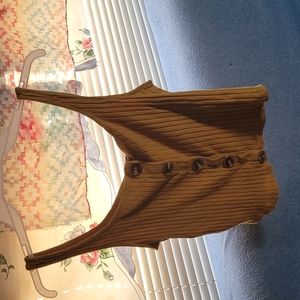 Yellow Heart and hips tank top with buttons